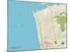 Political Map of Solana Beach, CA-null-Mounted Art Print