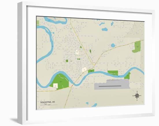 Political Map of Soldotna, AK-null-Framed Art Print