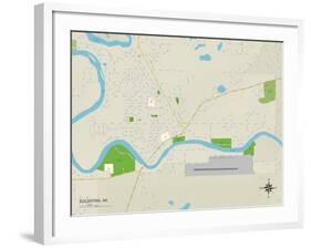 Political Map of Soldotna, AK-null-Framed Art Print