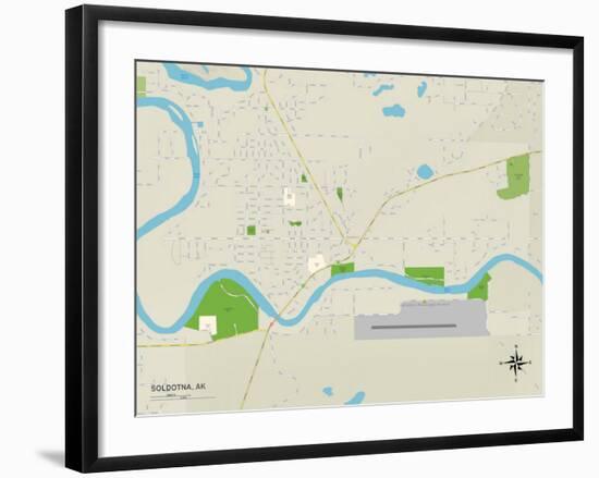 Political Map of Soldotna, AK-null-Framed Art Print