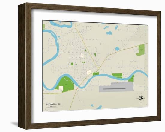 Political Map of Soldotna, AK-null-Framed Art Print