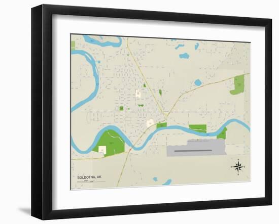 Political Map of Soldotna, AK-null-Framed Art Print