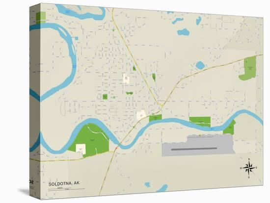 Political Map of Soldotna, AK-null-Stretched Canvas