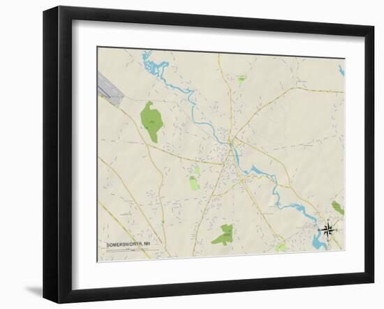 Political Map of Somersworth, NH-null-Framed Art Print