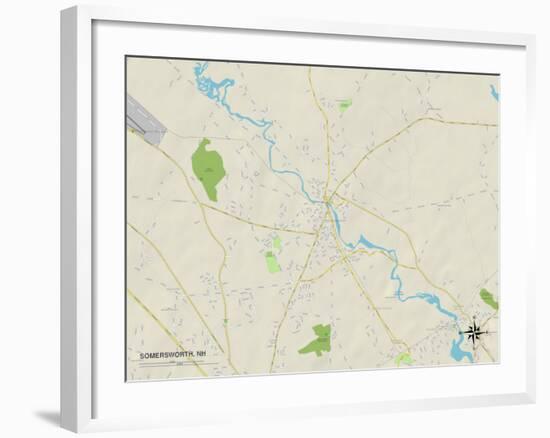 Political Map of Somersworth, NH-null-Framed Art Print