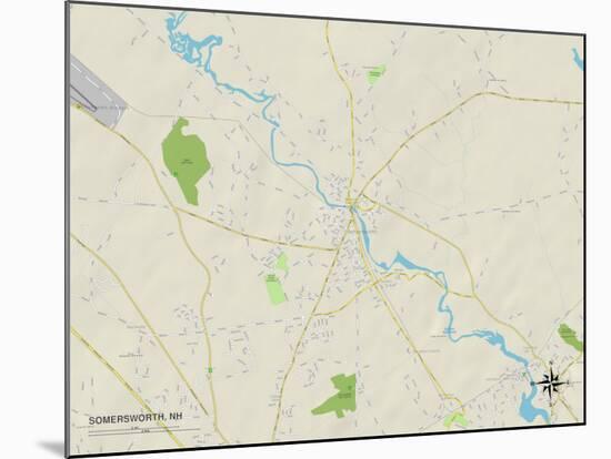 Political Map of Somersworth, NH-null-Mounted Art Print