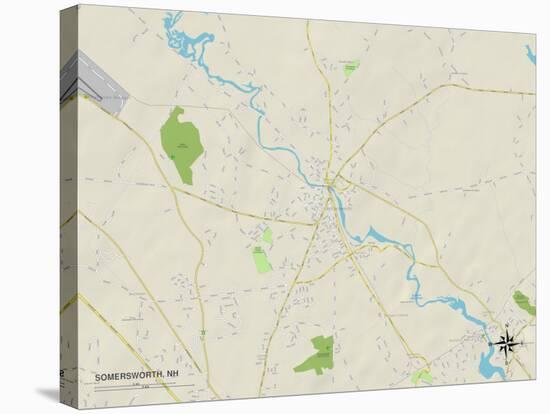 Political Map of Somersworth, NH-null-Stretched Canvas