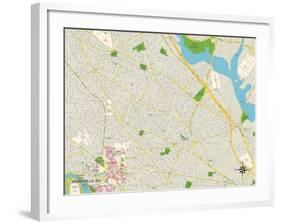 Political Map of Somerville, MA-null-Framed Art Print