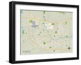 Political Map of South Bend, IN-null-Framed Art Print