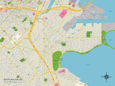 Map Of South Boston Ma Political Map Of South Boston, Ma' Art | Allposters.com