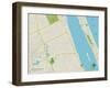 Political Map of South Daytona, FL-null-Framed Art Print