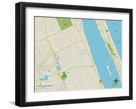 Political Map of South Daytona, FL-null-Framed Art Print