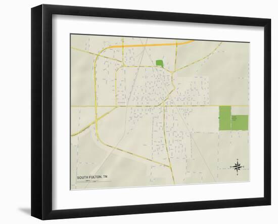 Political Map of South Fulton, TN-null-Framed Art Print