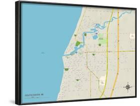 Political Map of South Haven, MI-null-Framed Art Print