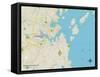 Political Map of South Portland, ME-null-Framed Stretched Canvas