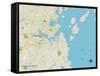 Political Map of South Portland, ME-null-Framed Stretched Canvas