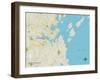 Political Map of South Portland, ME-null-Framed Art Print