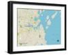 Political Map of South Portland, ME-null-Framed Art Print