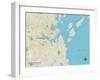 Political Map of South Portland, ME-null-Framed Art Print