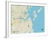 Political Map of South Portland, ME-null-Framed Art Print