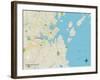 Political Map of South Portland, ME-null-Framed Art Print