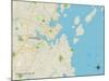 Political Map of South Portland, ME-null-Mounted Art Print