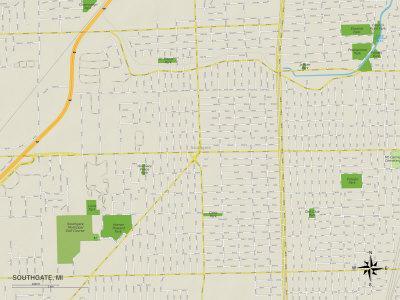 Map Of Southgate Michigan Political Map Of Southgate, Mi' Posters | Allposters.com