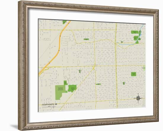 Political Map of Southgate, MI-null-Framed Art Print