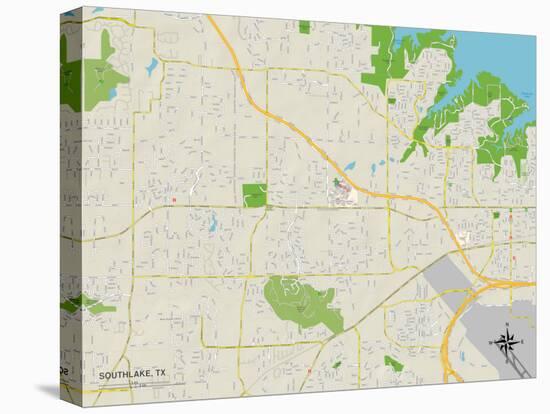 Political Map of Southlake, TX-null-Stretched Canvas