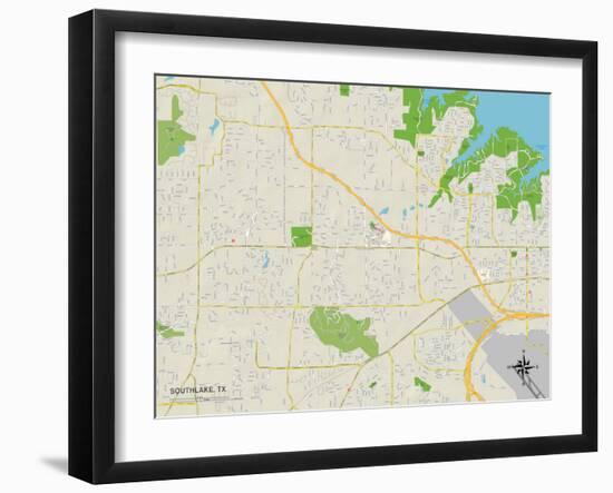 Political Map of Southlake, TX-null-Framed Art Print