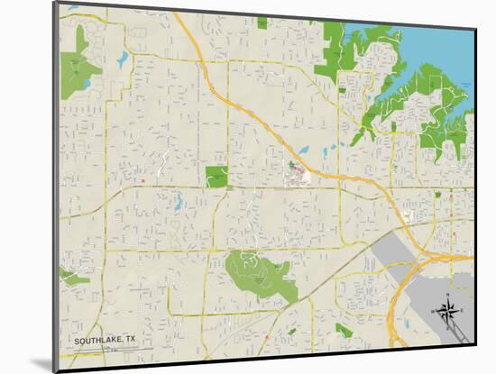 Political Map of Southlake, TX-null-Mounted Art Print