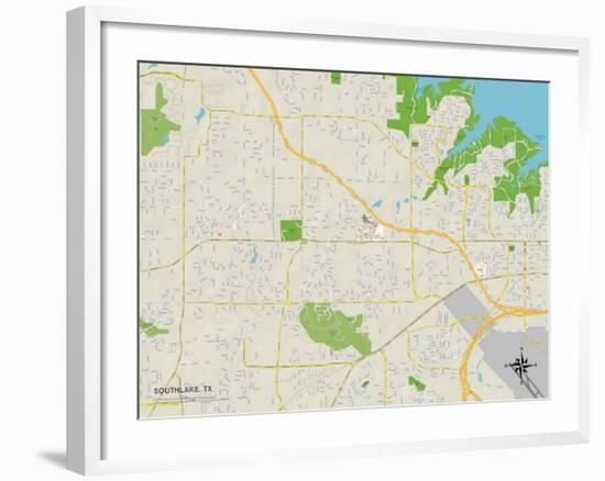 Political Map of Southlake, TX-null-Framed Art Print