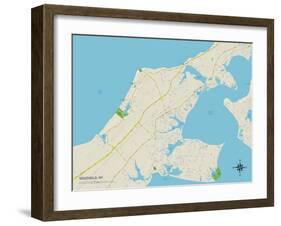 Political Map of Southold, NY-null-Framed Art Print