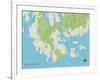 Political Map of Southwest Harbor, ME-null-Framed Art Print