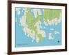 Political Map of Southwest Harbor, ME-null-Framed Art Print