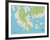 Political Map of Southwest Harbor, ME-null-Framed Art Print