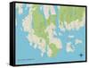 Political Map of Southwest Harbor, ME-null-Framed Stretched Canvas