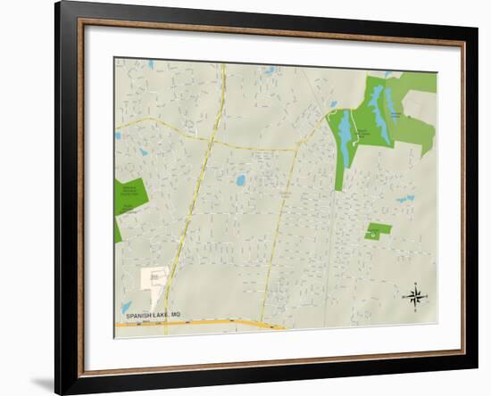 Political Map of Spanish Lake, MO-null-Framed Art Print