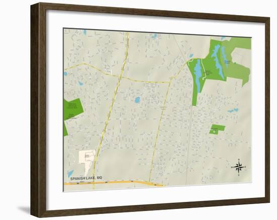 Political Map of Spanish Lake, MO-null-Framed Art Print