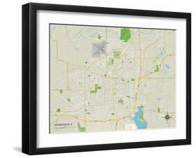 Political Map of Springfield, IL-null-Framed Art Print