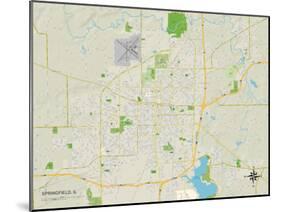 Political Map of Springfield, IL-null-Mounted Art Print