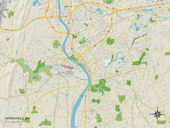 'Political Map of Springfield, MA' Poster | AllPosters.com