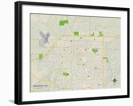 Political Map of Springfield, MO-null-Framed Art Print