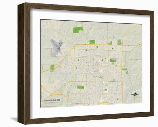Political Map of Springfield, MO-null-Framed Art Print