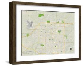 Political Map of Springfield, MO-null-Framed Art Print