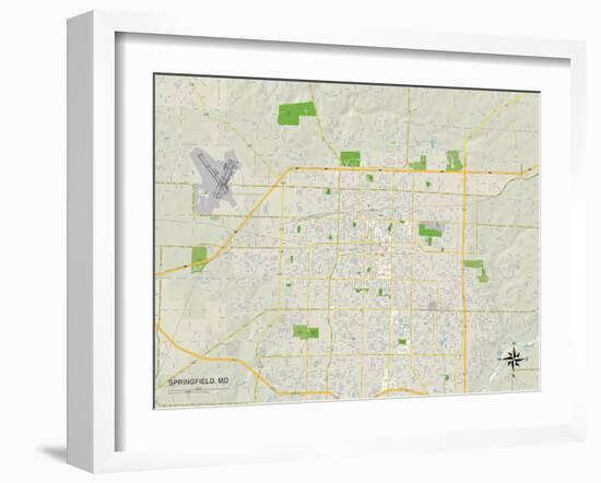 Political Map of Springfield, MO-null-Framed Art Print