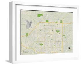 Political Map of Springfield, MO-null-Framed Art Print