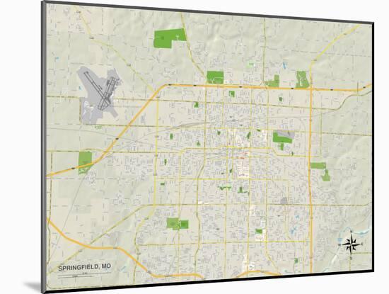 Political Map of Springfield, MO-null-Mounted Art Print