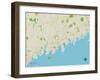 Political Map of Stamford, CT-null-Framed Art Print