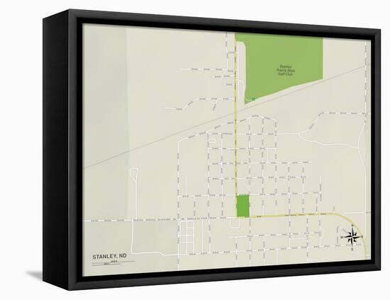 Political Map of Stanley, ND-null-Framed Stretched Canvas